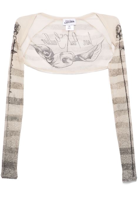 sleeves printed tattoo mariniere woman ecru JEAN PAUL GAULTIER | 25/34-F-TO276-T585030030